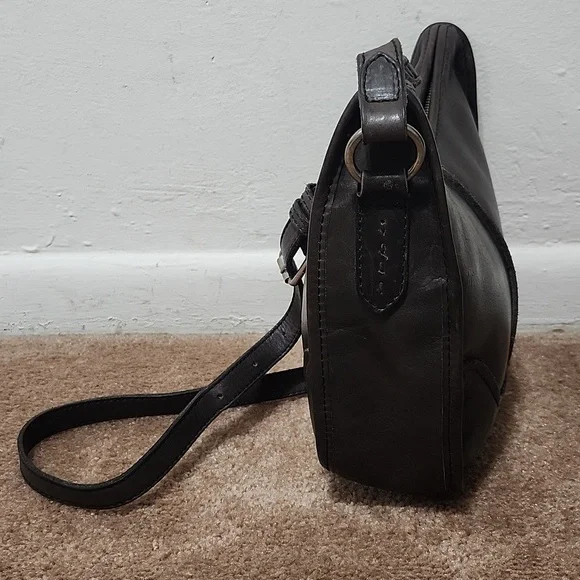 Frye Lucy Taupe Brown Gray Leather Shoulder Crossbody Purse Handbag Bag - Picture 6 of 13